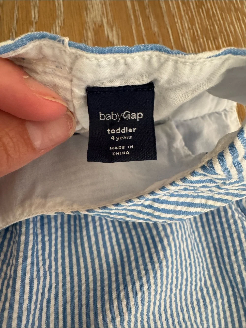 GAP Blue and White Striped Seersucker Romper